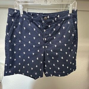 Gloria Vanderbilt Dark Blue Sailboat Pattern Men's Shorts